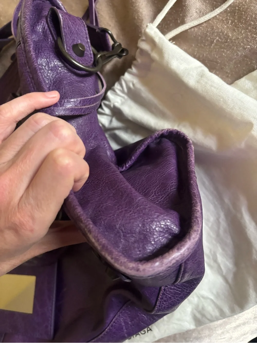 Vintage Balenciaga Raisin/ Violet Leather Purple Classic City Bag